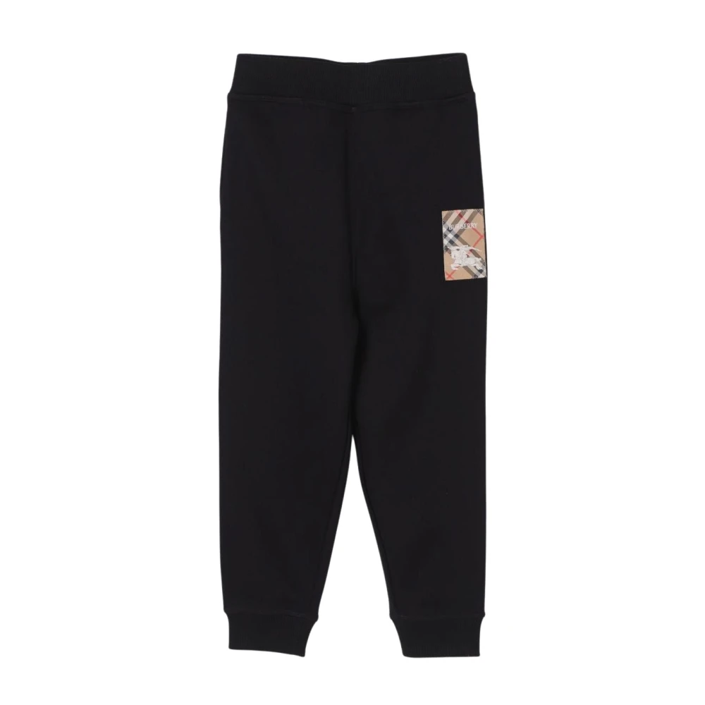 Burberry Unisex Kids Black Sweatpants, 8 Y, Stylish Kids Joggers With Patch