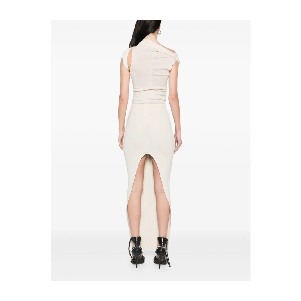 Rick Owens Pillar Lange Rok Beige Dames