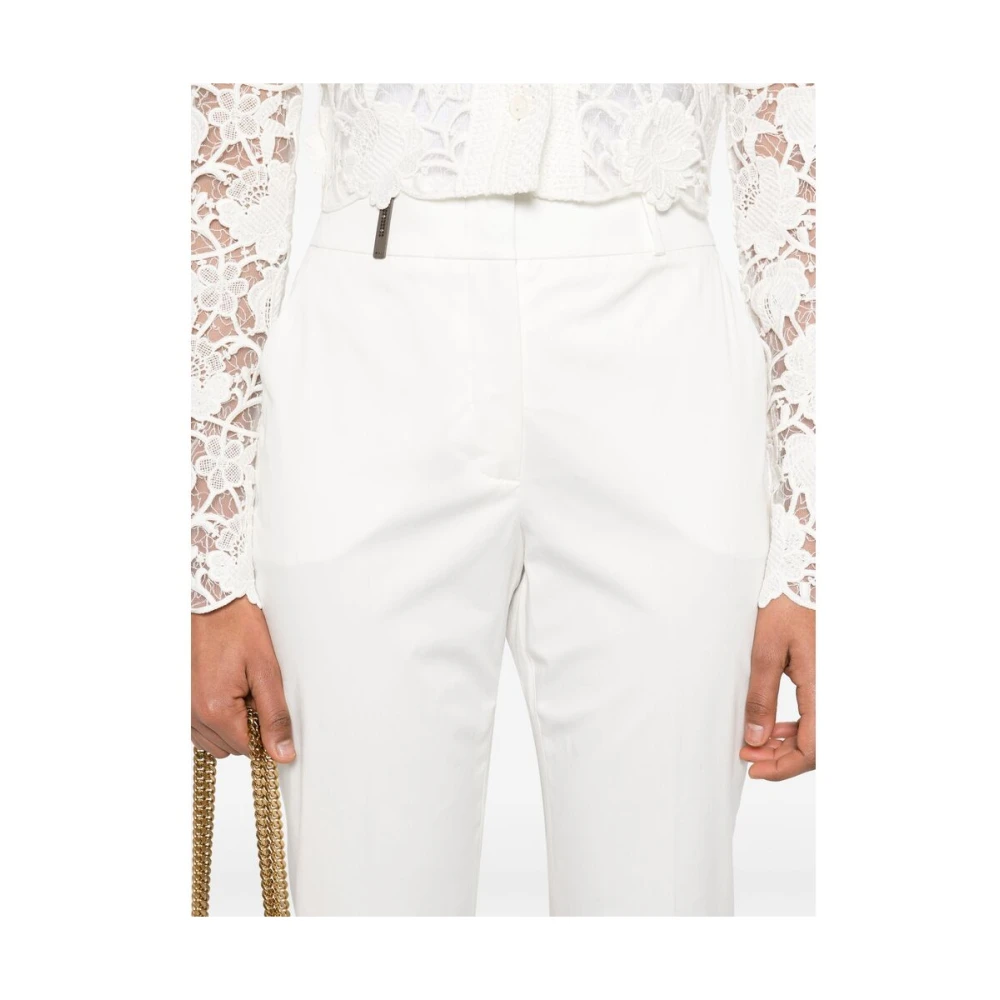 PESERICO Witte Omslagzoom Broek White Dames