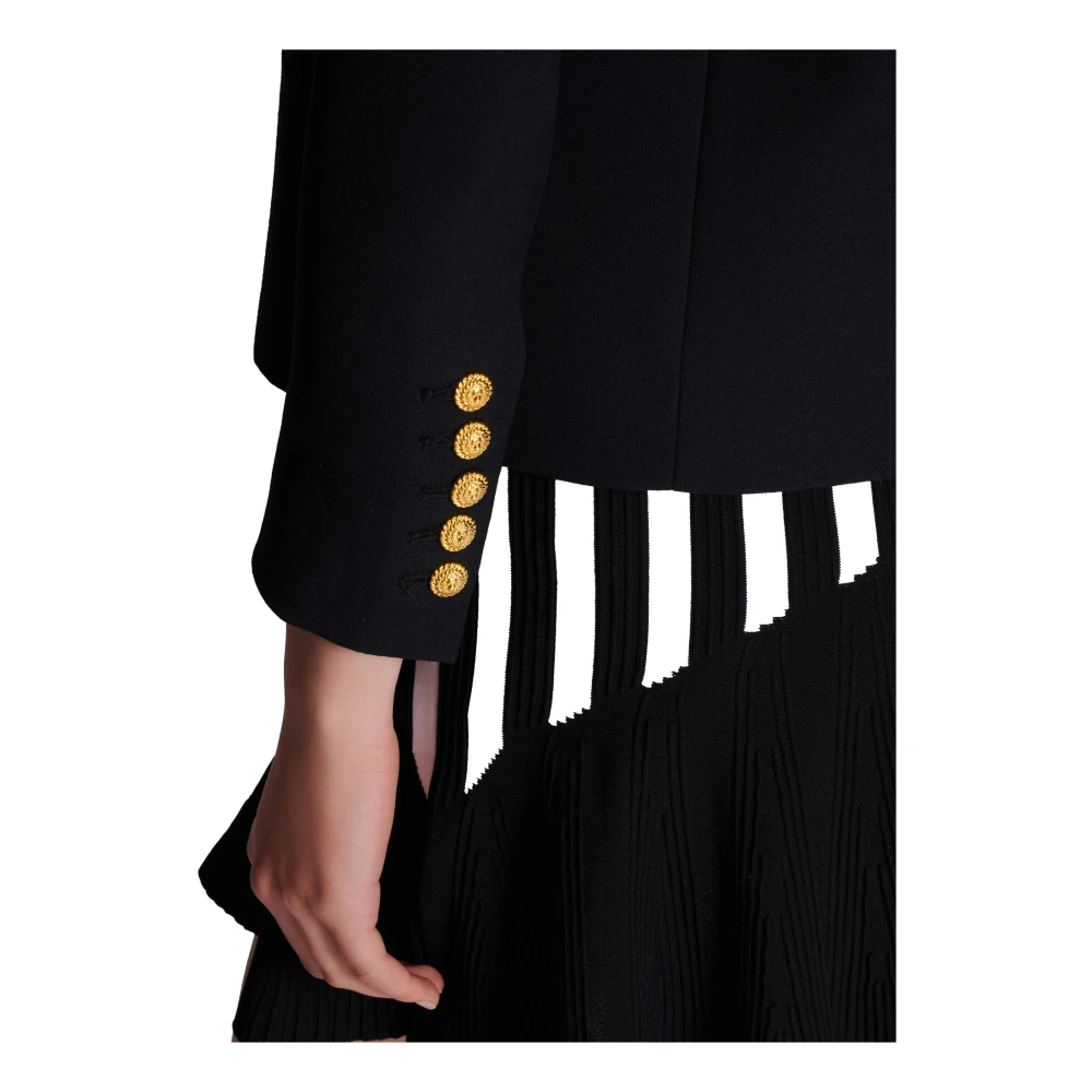 Balmain Rand-tot-rand 6-knoops jas Black Dames