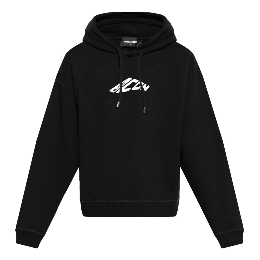 Dsquared2 Zwarte Fleece Sweater Black Heren