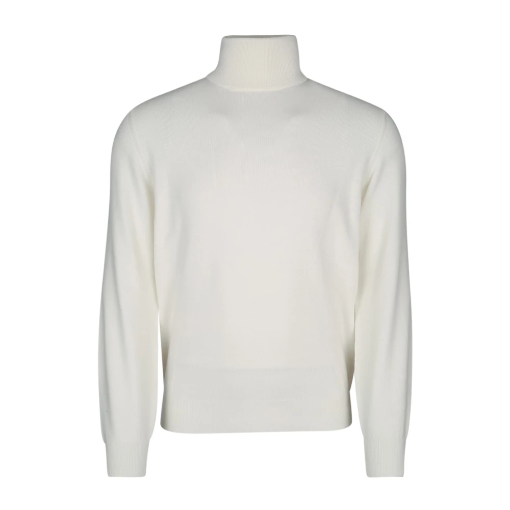 Brunello Cucinelli Men's Beige Cashmere Knitwear, L, Luxury Cashmere Turtleneck Jumper