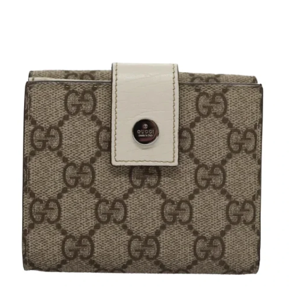 Gucci Vintage Pre-owned Leather wallets Beige Dames