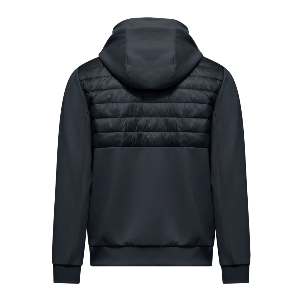 BomBoogie Bi-materiaal nylon en gebreid jack met capuchon Gray Heren