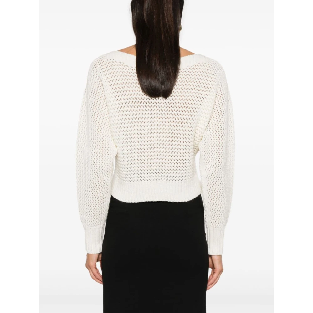 Twinset Witte Wollen Blend Gebreide Trui White Dames