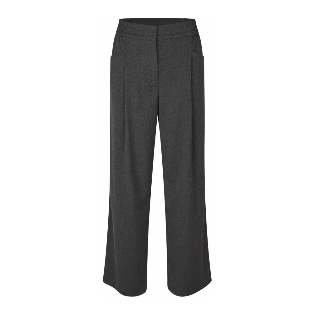 Masai Elegante Wijde Pijp Broek Grijs Melange Gray Dames
