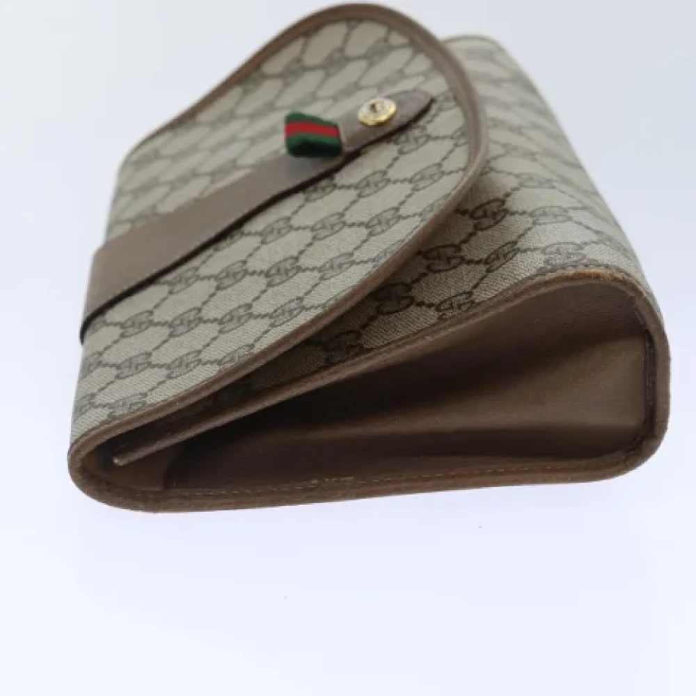 Gucci Vintage Pre-owned Leather clutches Beige Dames