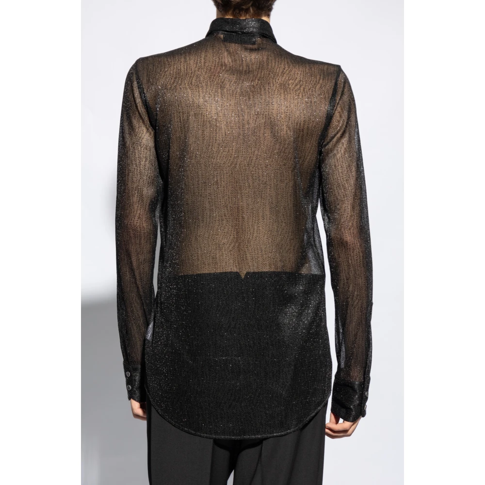Dsquared2 Shirt met metallic draad Black Heren