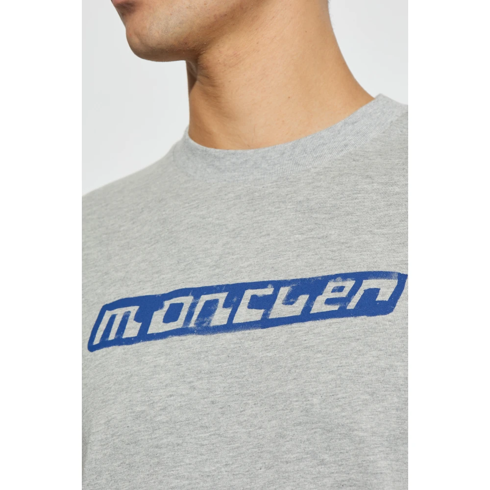 Moncler T-shirt met logo Gray Heren