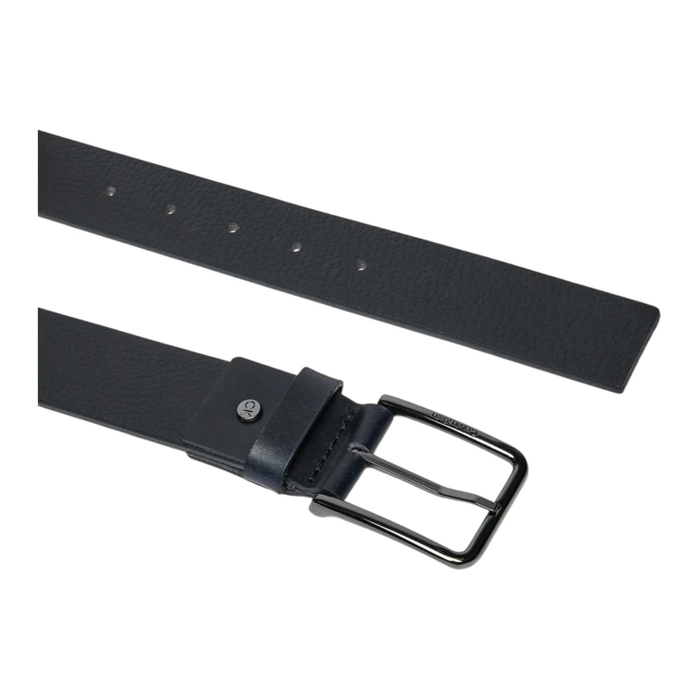 Calvin Klein Blauwe leren riem met gespsluiting Blue Heren
