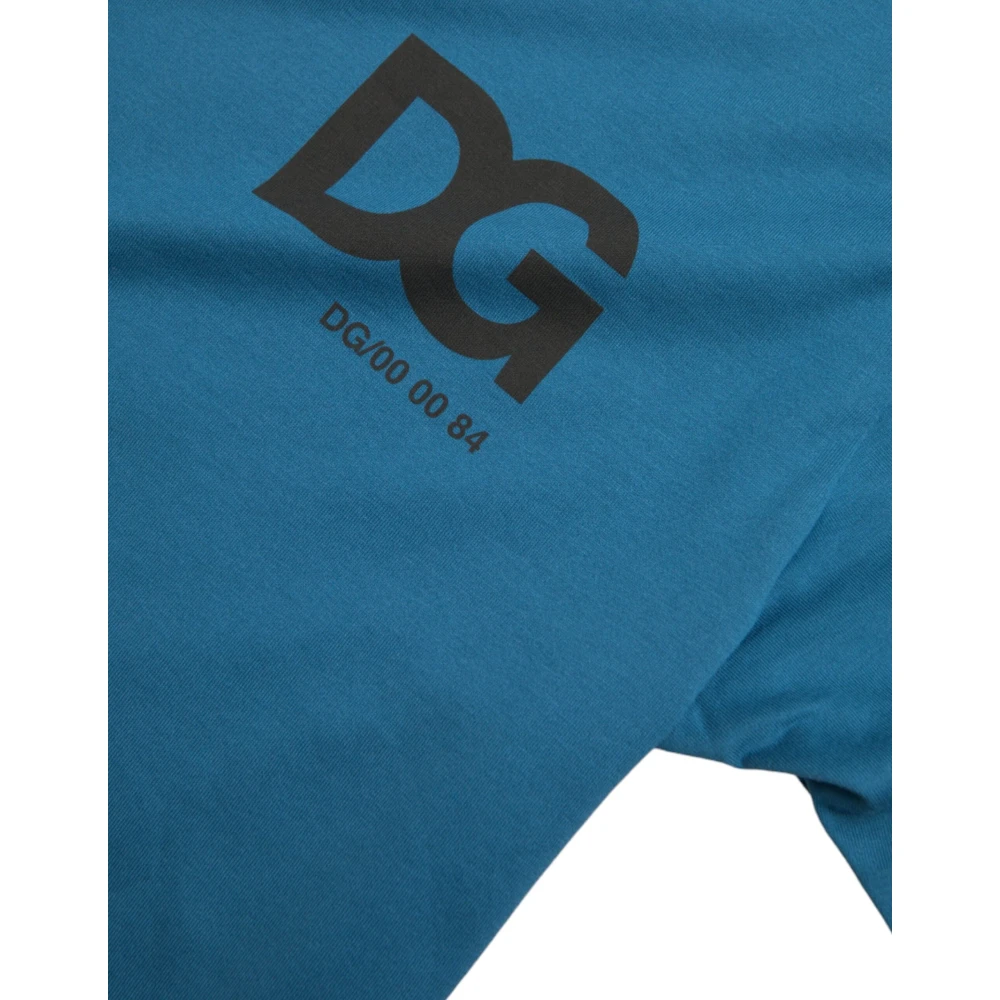 Dolce & Gabbana Blauw Logo Ronde Hals T-shirt Blue Heren