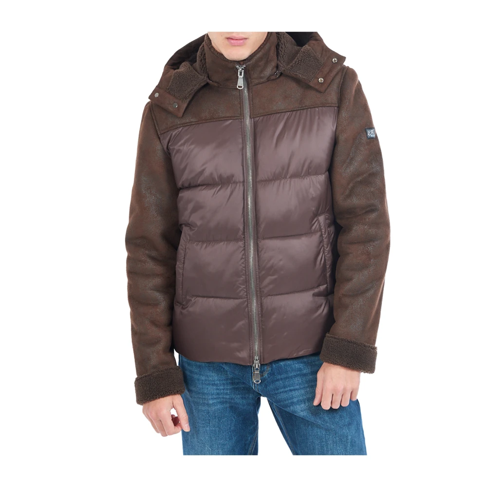 YES ZEE Bruine Winterjas Stijlvolle Mode Brown Heren
