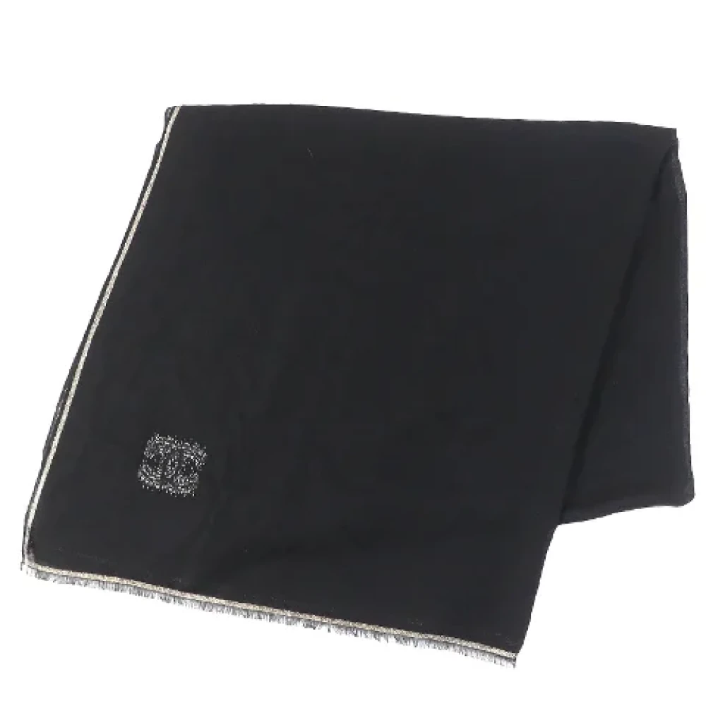 Chanel Vintage Pre-owned Cashmere scarves Black Dames