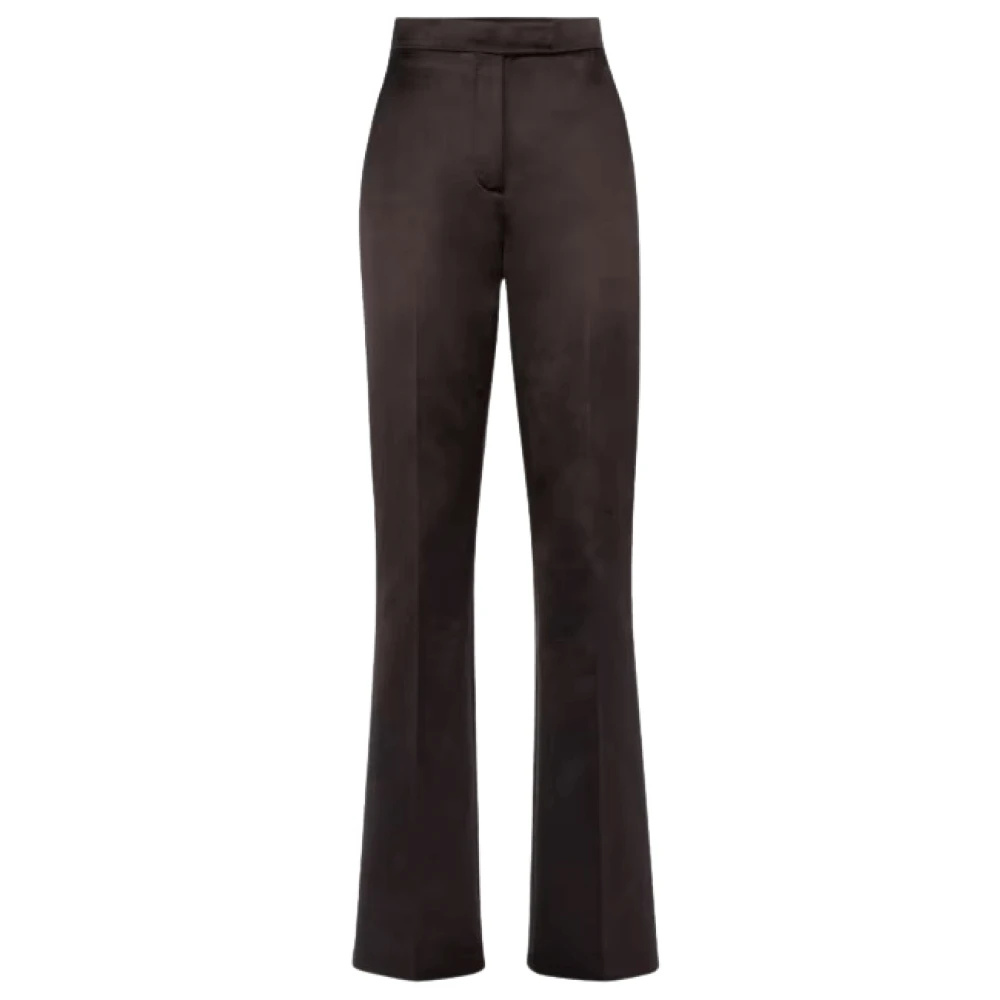 Fendi Hoge taille satijnen broek slim-fit uitlopend Brown Dames