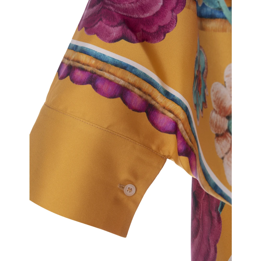 La DoubleJ Zodiac Placée Marigold Zijden Shirt Multicolor Dames