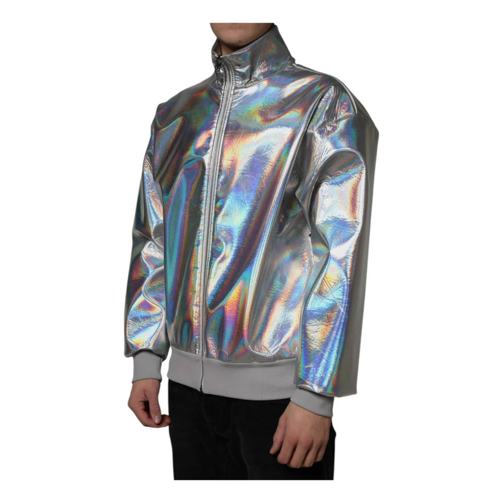 Dolce & Gabbana Iridescent Bomberjack met Logodetails Gray Heren