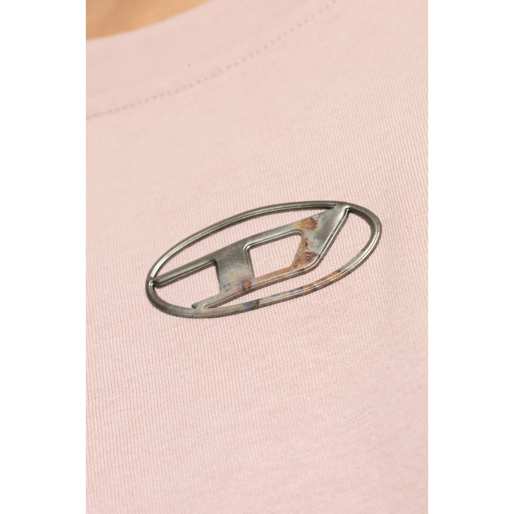 Diesel T-shirt met logo T-Boxt-S5 Pink Heren