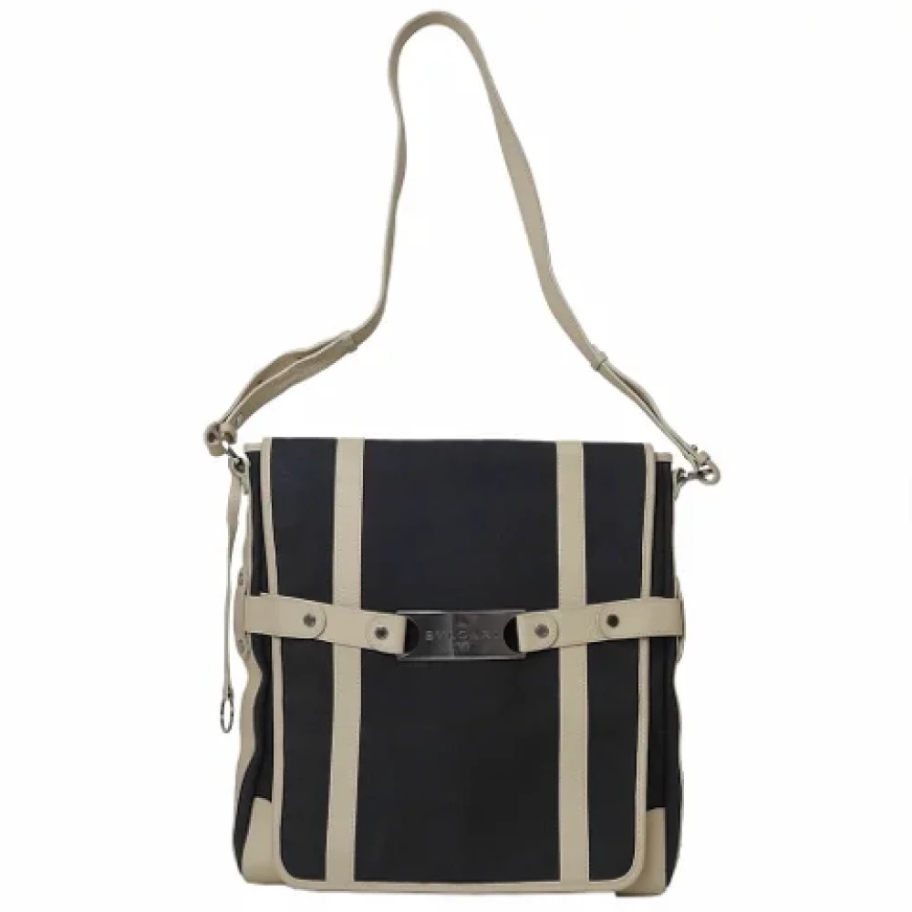 Bvlgari Vintage Pre-owned Canvas shoulder-bags Black Dames