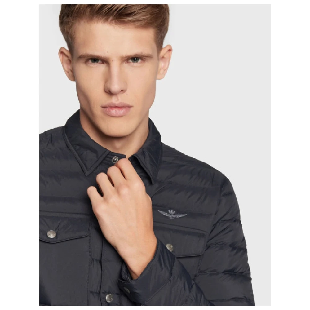 aeronautica militare Gewatteerde donsjas Blue Heren