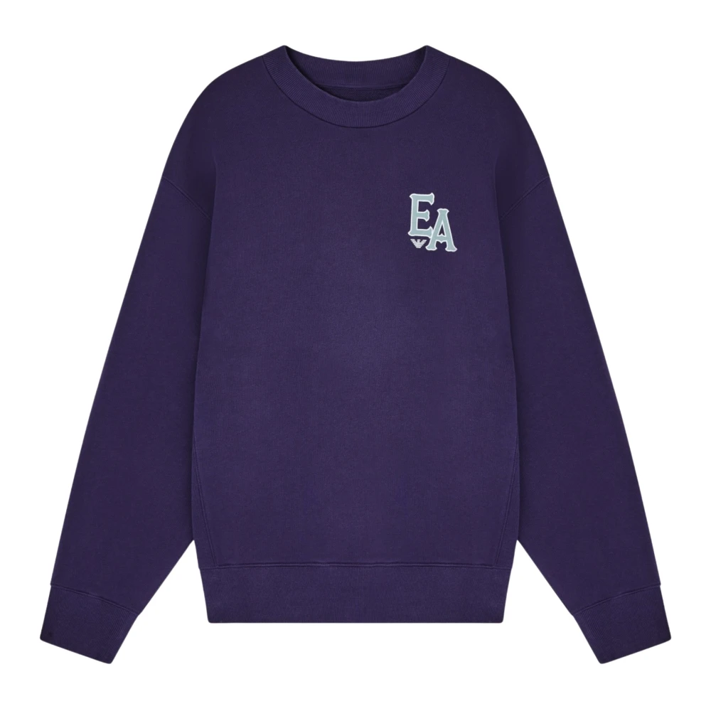 Emporio Armani Mannelijk Purper Hoodies & Sweatvesten Heren, Paars, Xs, Katoen, Diagonal Katoenen Sweatshirt