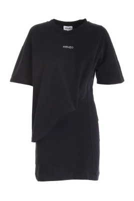 Asymmetrisk T-shirtdress med logotryck