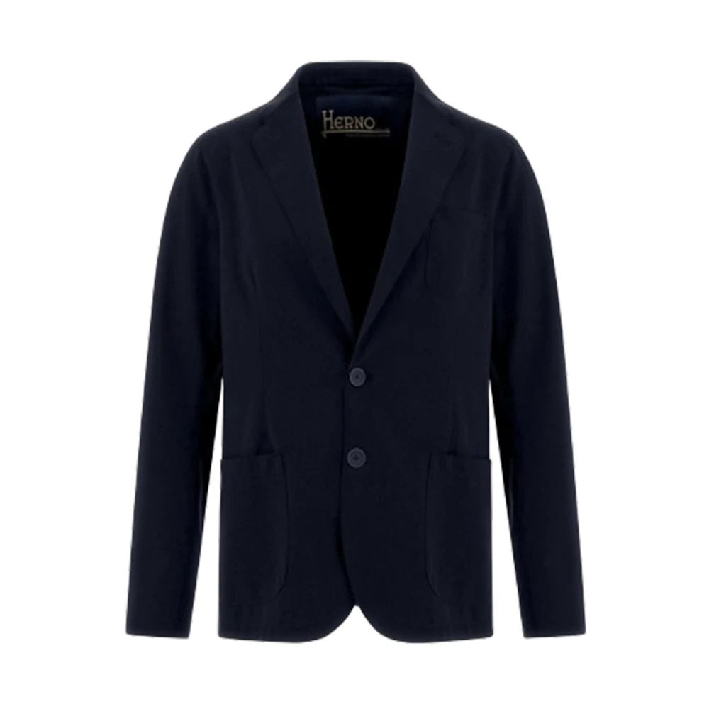 Herno Mannelijk Blauw Lichtgewicht Scuba Blazer