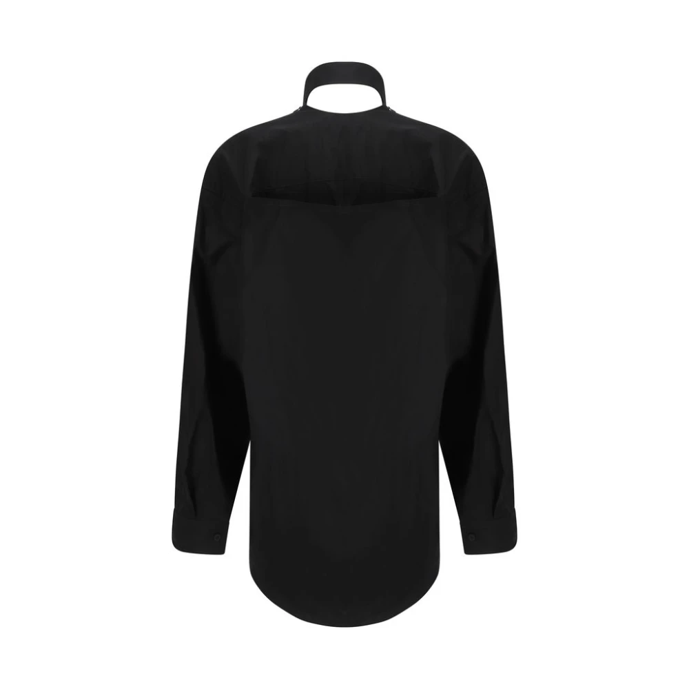 Balenciaga Katoenen overhemdjurk met Cut-Out detail Black Dames