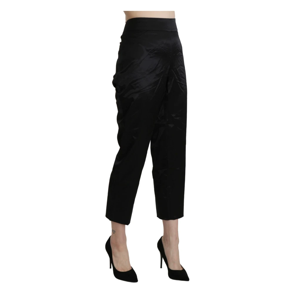 Bencivenga Elegante cropped broek met hoge taille Black Dames