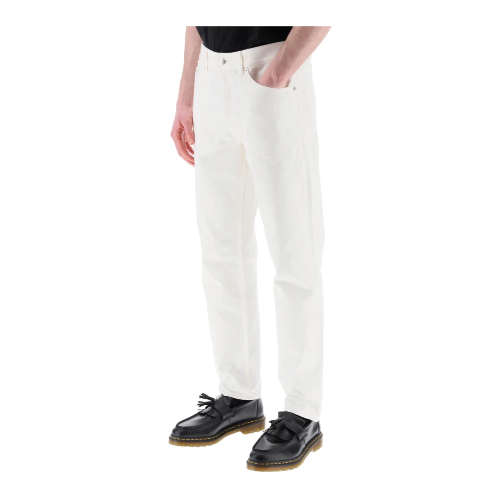Maison Kitsuné Witte Denim Tapered Jeans White Heren