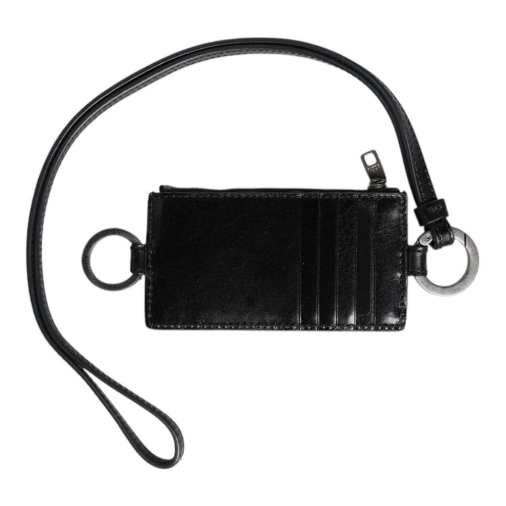 Dolce & Gabbana Women's Black Wallets & Cardholders, One Size, Leather Logo Embossed Card Holder