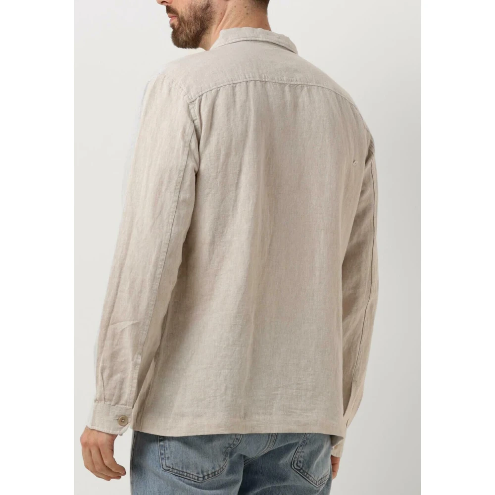 Selected Homme Linnen Overhemd Casual Beige Look Beige Heren