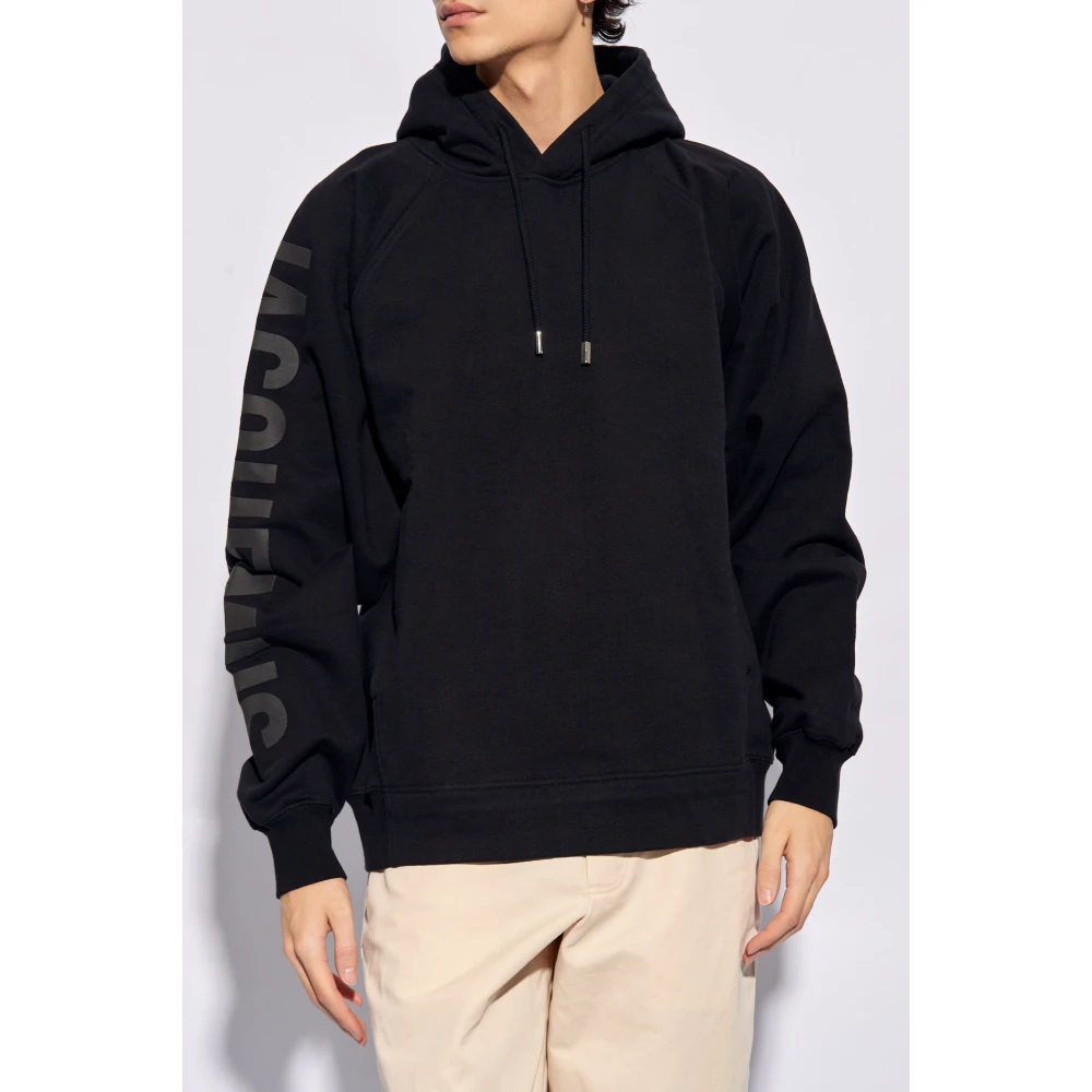Jacquemus Typo hoodie with logo Black Heren