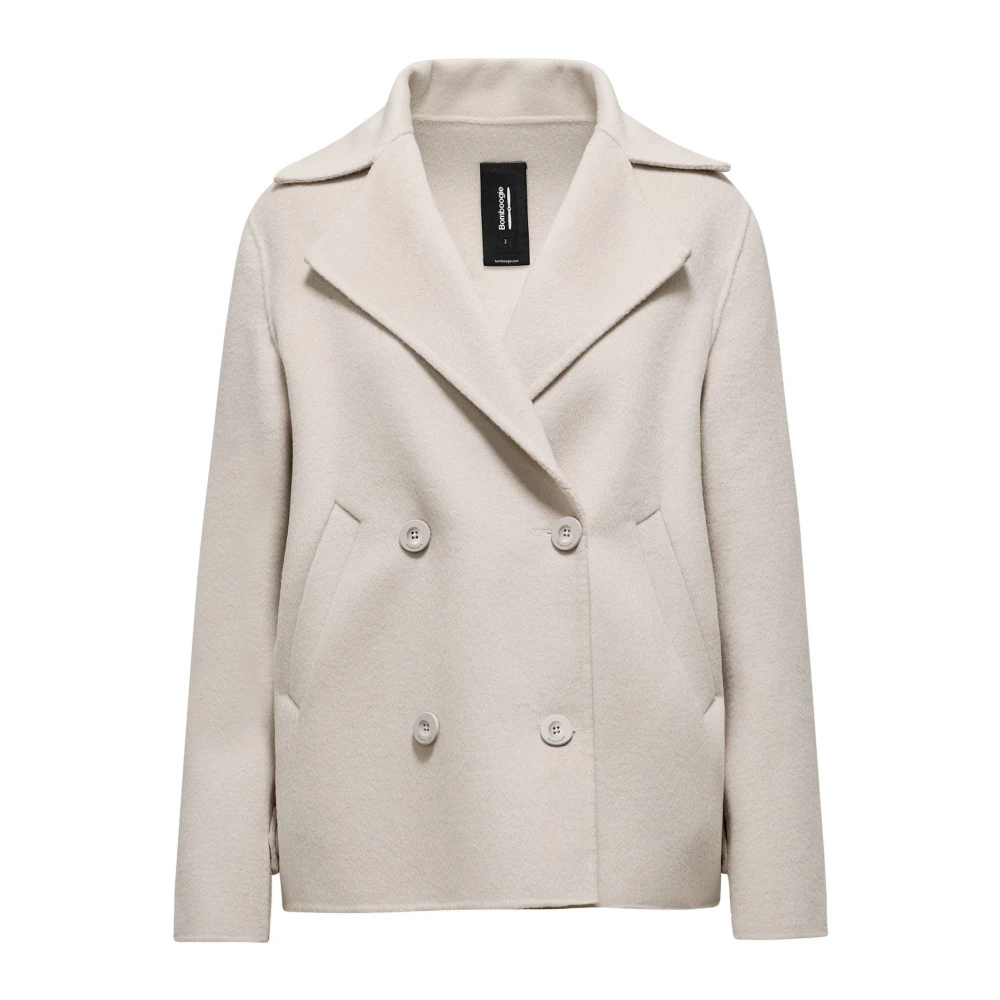 BomBoogie Korte double-breasted jas met revers Gray Dames