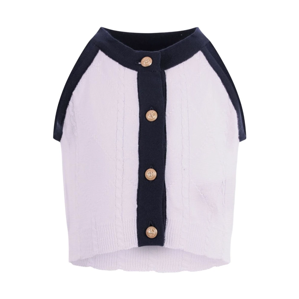 Balmain Girls White Sleeveless Top - Kids Sleeveless Tops - 6 Y - Kids