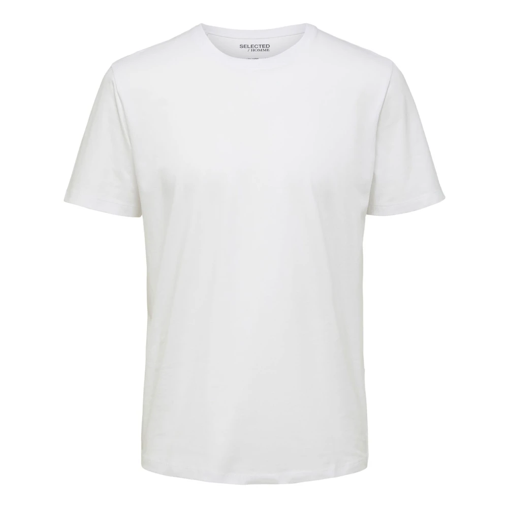 Hvit Bomull T-skjorte
