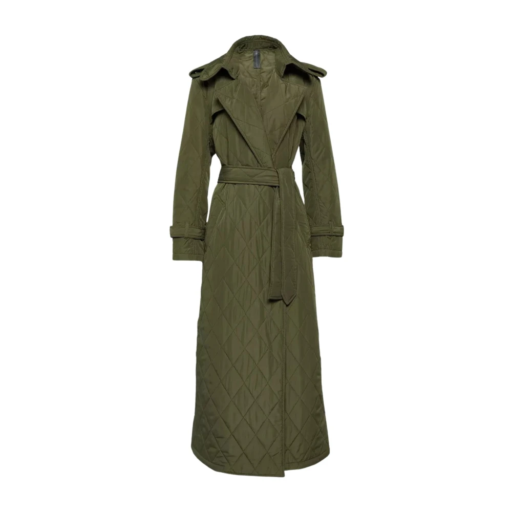 Norma Kamali Groene Gewatteerde Trenchcoat Green Dames