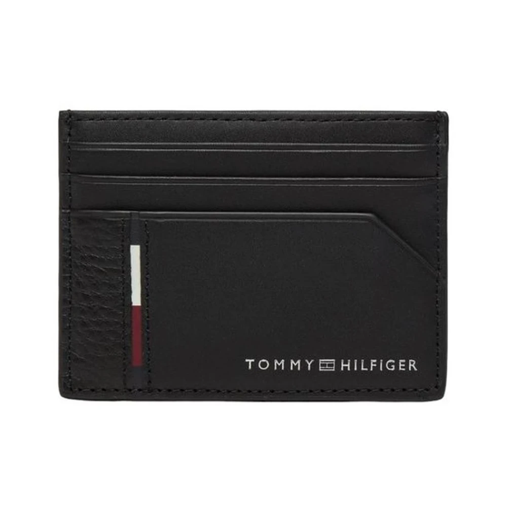 Tommy Hilfiger Stijlvol Leren Portemonnee Mannen Collectie Black Heren