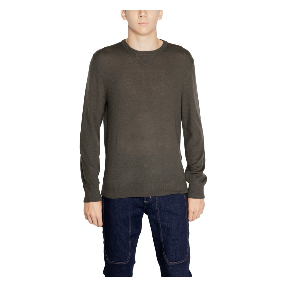 Armani Exchange Men's Green Round-Neck Knitwear, Xs, Round-Neck Knitwear