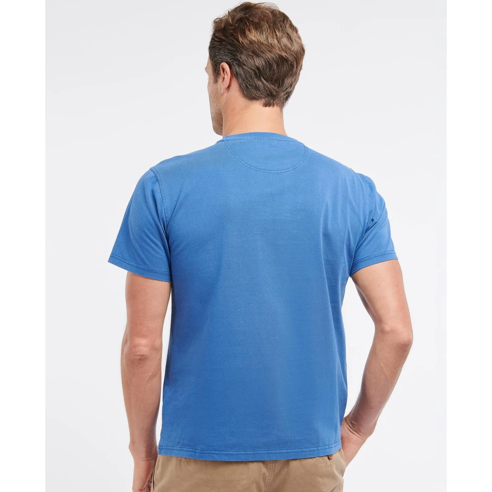 Barbour Marineblauw Garment Dyed T-Shirt met Borduursel Blue Heren