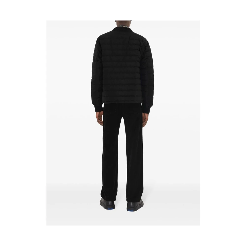 Burberry Zwarte ritssluiting lange mouwen jas Black Heren