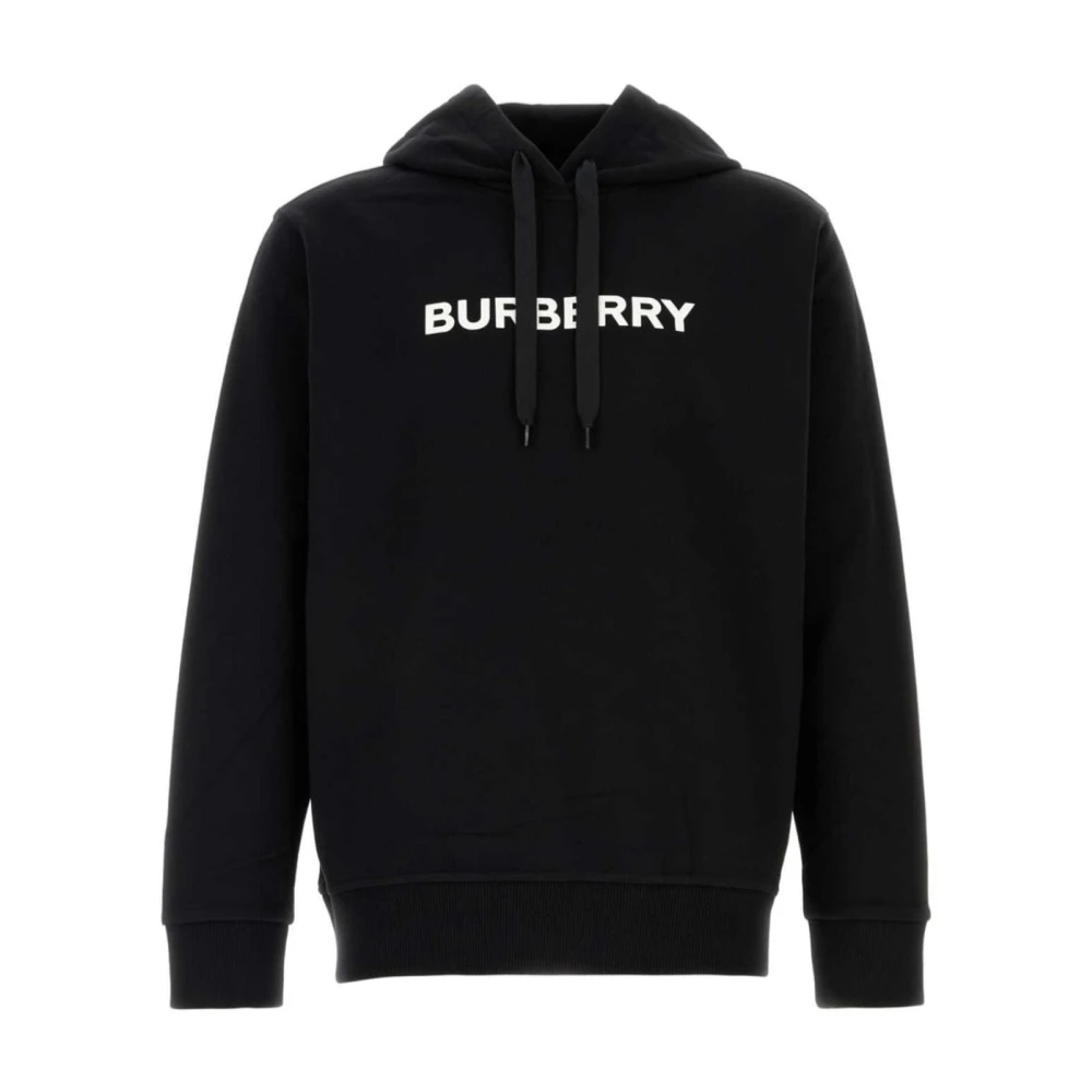 Burberry Zwarte Logo Print Hoodie Trui Black Heren