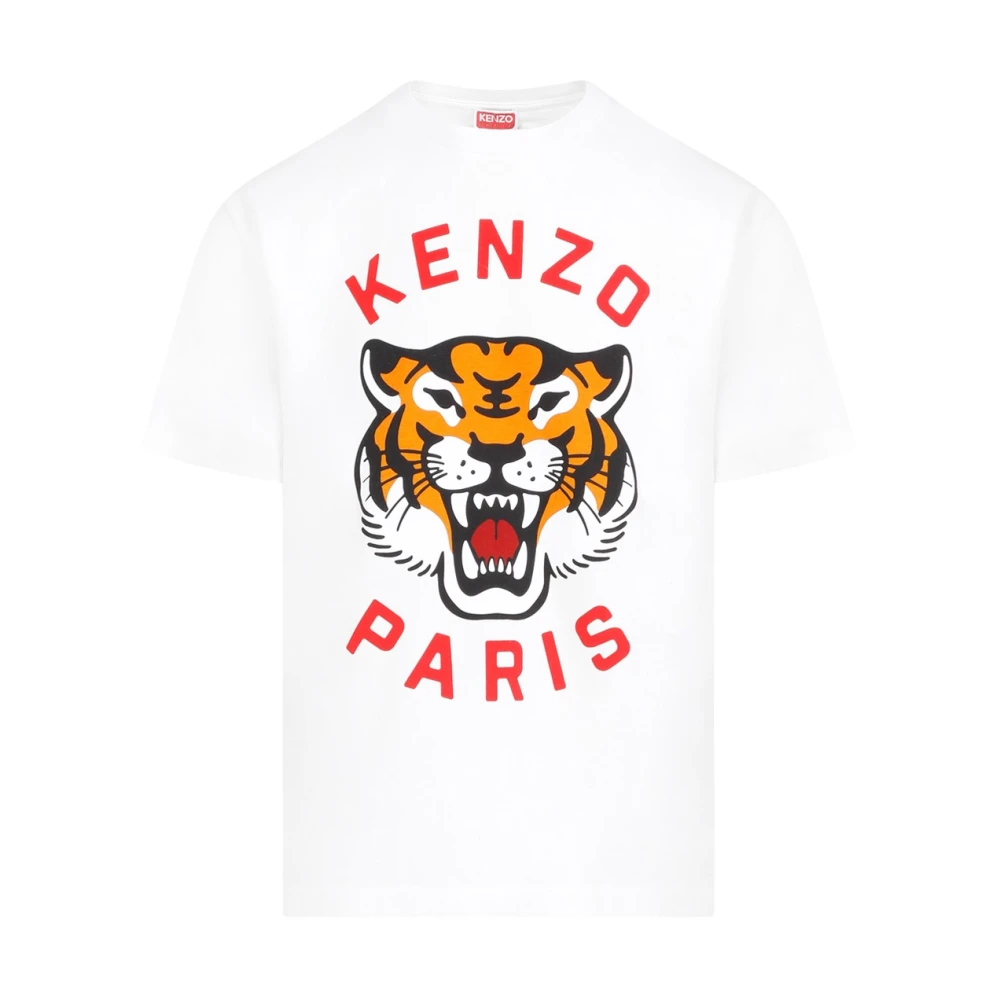 Kenzo Lucky Tiger Wit T-shirt White Heren