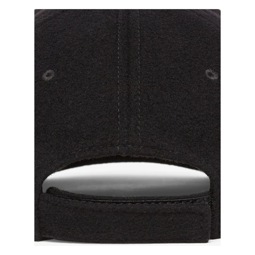 Fendi Zwarte wollen baseballpet met geborduurde letters Black Heren