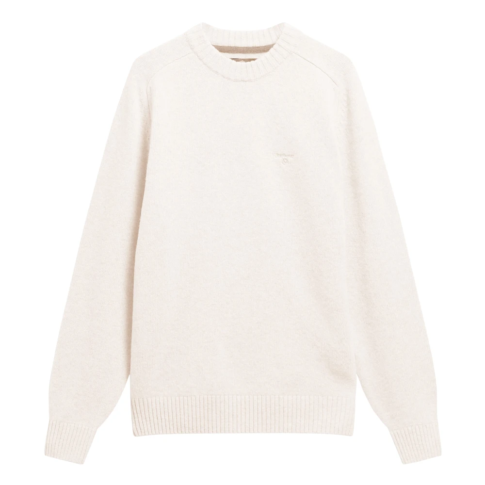 Barbour Mens Newtown Crew Neck 100% Wool Knitted Jumper, White, Size Xl, Men - Image 2