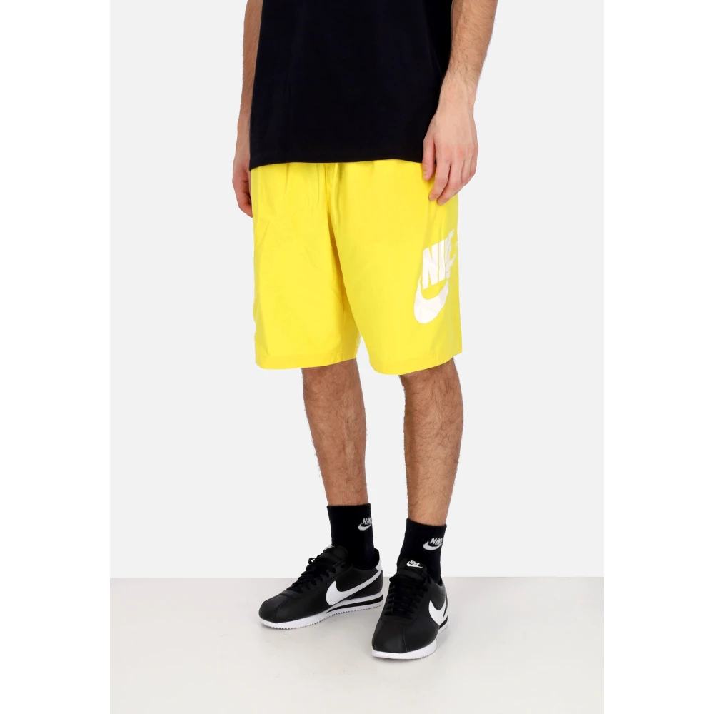 Nike Club Geweven Shorts Lichting Wit Yellow Heren