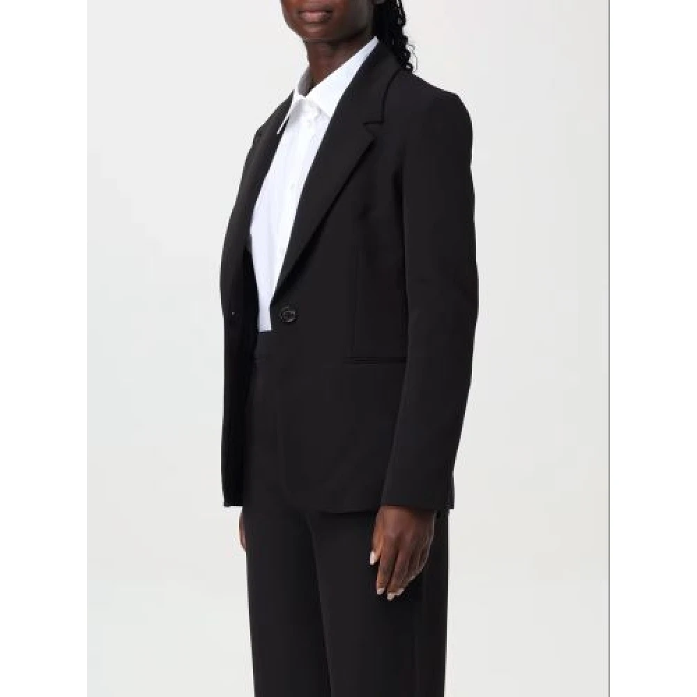 Moschino Zwarte single-breasted jas Black Dames