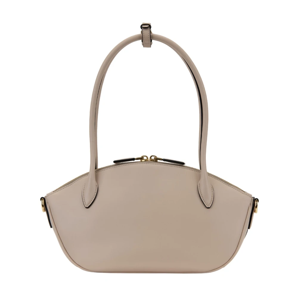 Prada Leren handtas met ritssluiting Beige Dames