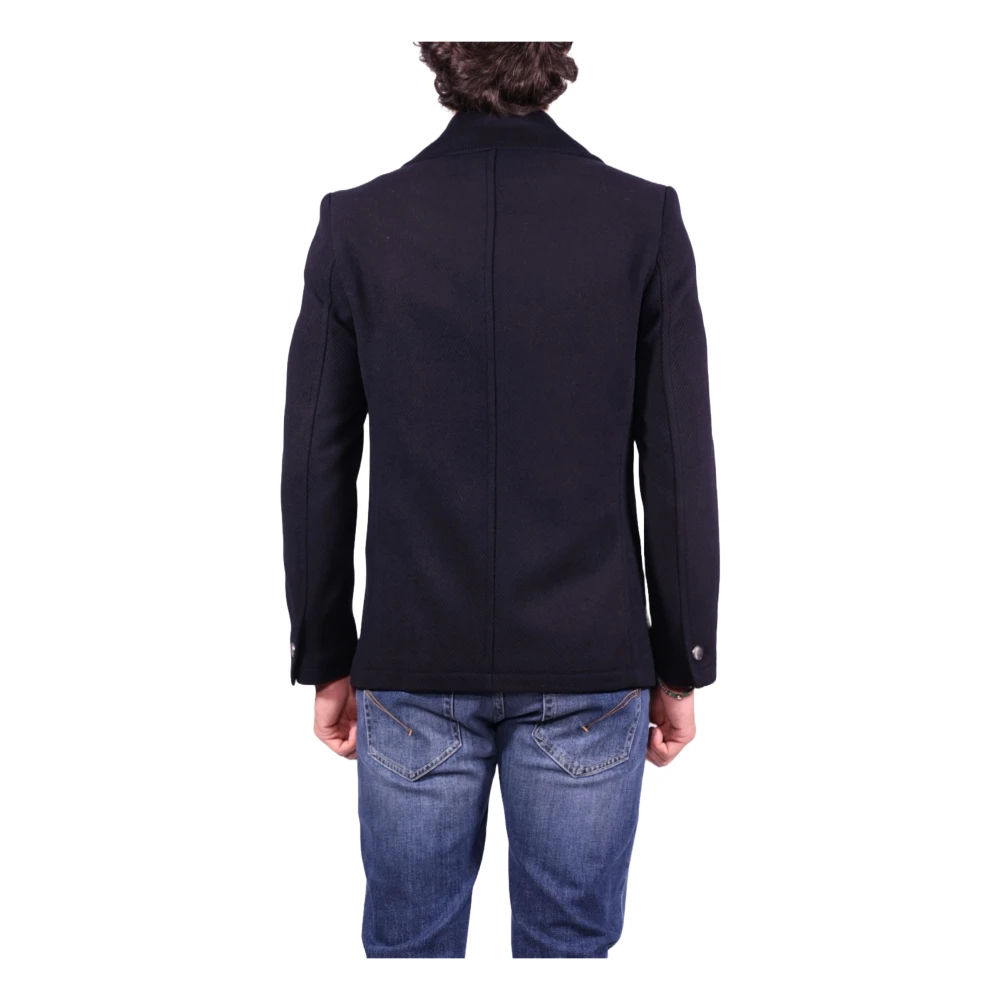 Manuel Ritz Blauwe Peacoat met knoopsluiting Blue Heren