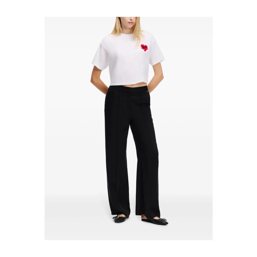 Karl Lagerfeld WIT Hart Logo T-Shirt White Dames