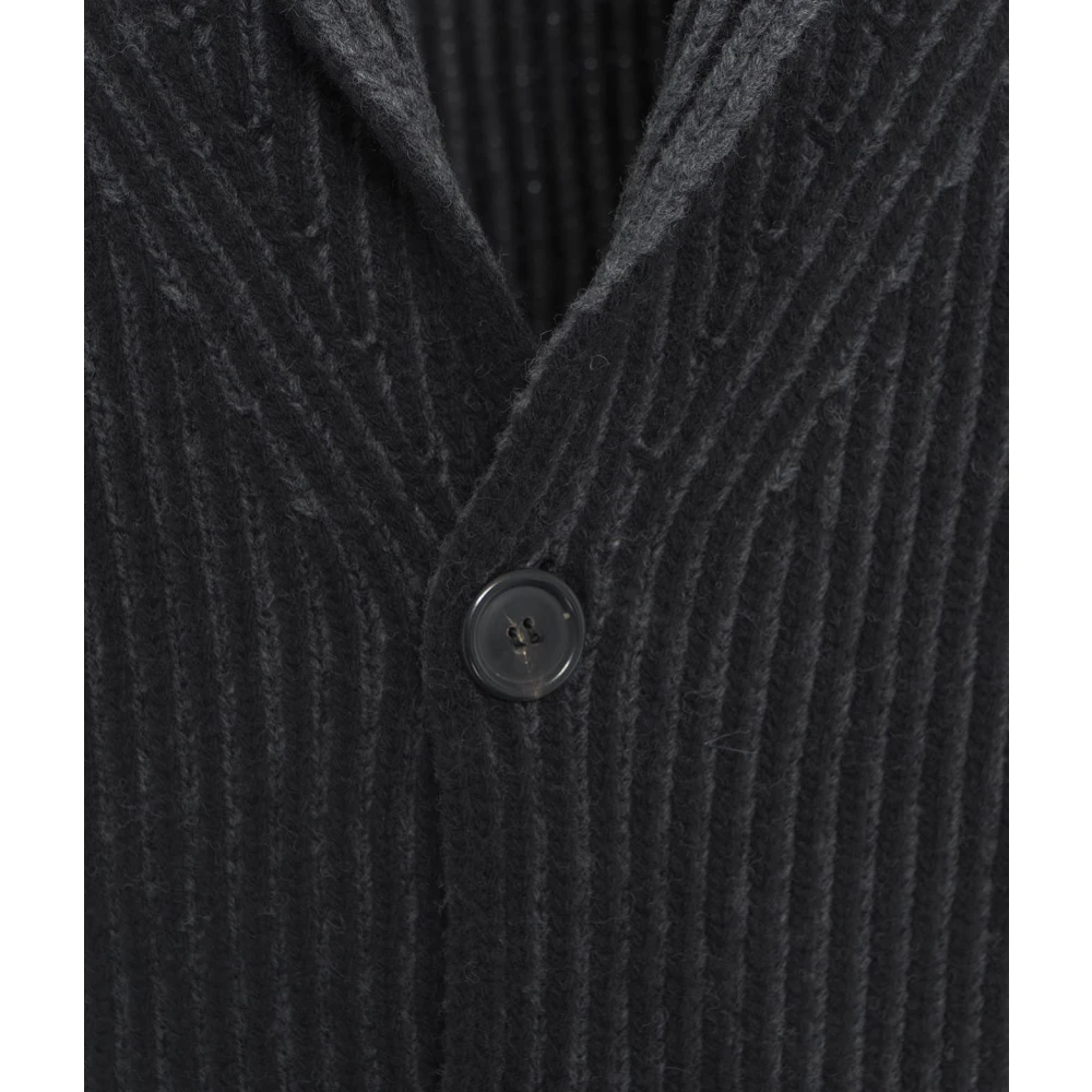 Mauro Grifoni Vernielde Detail Vest Knoopsluiting Gebreid Black Heren